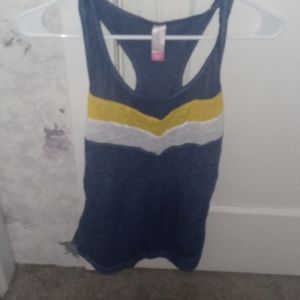 Shirt see threw blue yellow white